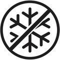 Må ikke udsættes for frost + symbol.